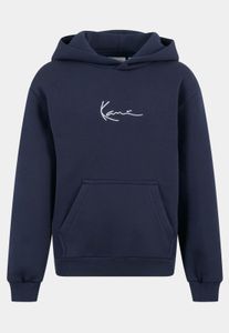bequemer Karl Kani Unisex Hoodie Rippbündchen Kapuze mit Baumwolle Blau