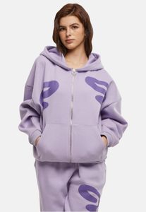 Sweat à capuche décontracté Felicious pour femme, en coton violet, avec fermeture éclair.