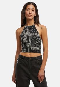 Comoda t-shirt elasticizzata da donna Karl Kani in cotone, nera