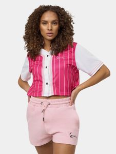 bequemes Karl Kani Damen Polo-Shirt Mesh 140 g/m² Rosa