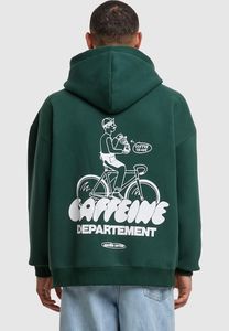 lässiger Another Cotton Lab Herren Hoodie Reißverschluss Rippbündchen Grün