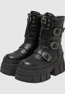 lässige Buffalo Damen Boots Schwarz