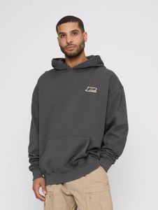 Sudadera con capucha y cremallera para hombre de la marca PEGADOR, cómoda y cómoda, de algodón, color gris.