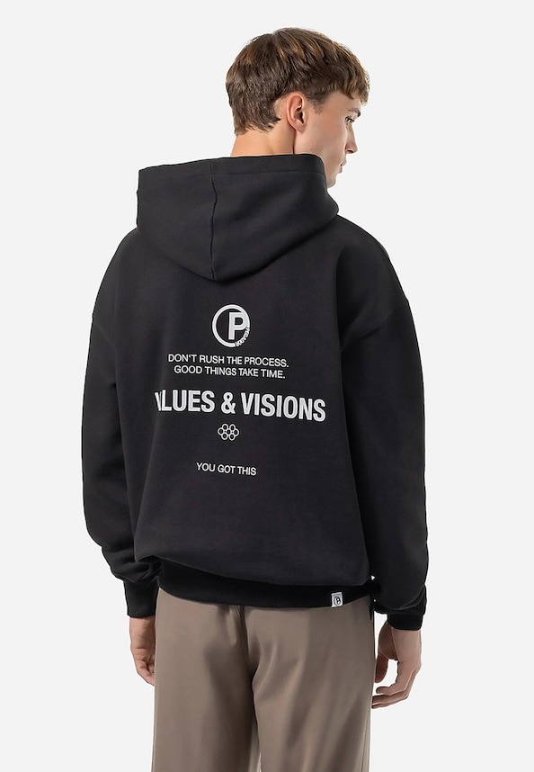 Pegador Herren Hoodie Oversize mit Baumwolle Schwarz