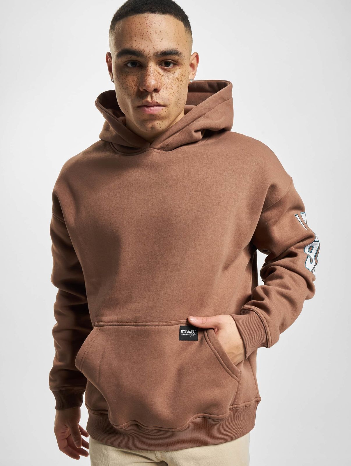 Rocawear Herren Hoodie mit Kordelzug und Baumwolle Braun
