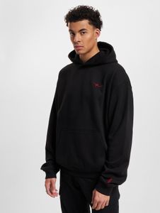 moderner Rocawear Herren Hoodie Rippbündchen Kapuze mit Baumwolle Schwarz