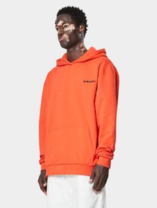 Comfortable 9N1M SENSE men's ribbed knit hoodie with hood, 350 g/m² cotton, orange