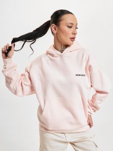 Sweat à capuche Modern 9N1M SENSE pour femme, poignets côtelés, en coton rose