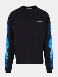 Casual 9N1M SENSE men's t-shirt with ribbed cuffs, cotton, black