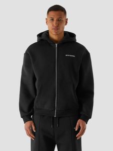 Modern 9N1M SENSE Men's Hoodie Ribbed Cuffs Hood with Cotton Black