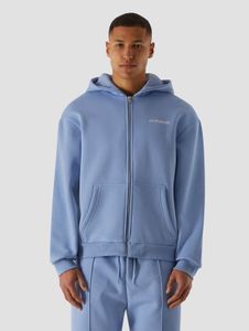 Soft 9N1M SENSE Men's Hoodie with Zipper, Ribbed Cuffs, Cotton, Blue