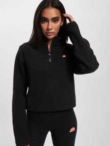 lässiges Ellesse Damen Sweatshirt Reißverschluss Fleece Schwarz