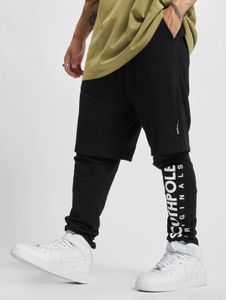 Comodi pantaloncini da uomo Southpole con tasche elasticizzate, 180 g/m² di cotone, neri.