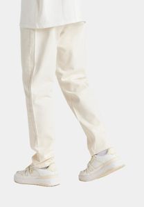 lässige Sik Silk Herren Jeans Kordelzug Reißverschluss Weiß