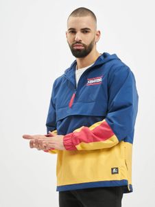 schlichte Starter Herren Jacke Kordelzug Reißverschluss Blau/Gelb