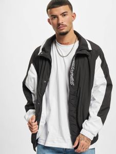 moderne Starter Herren Jacke Kordelzug Reißverschluss 78 g/m² Schwarz/Weiß