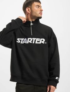 bequemes STARTER Herren Sweatshirt Reißverschluss Fleece 380 g/m² mit Baumwolle Schwarz