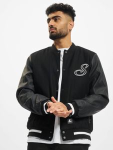 stylische Starter Herren Jacke Reißverschluss Taschen 600 g/m² Schwarz