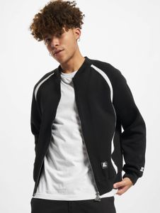 lässige Starter Herren Jacke Stretch Reißverschluss Taschen mit Baumwolle Schwarz
