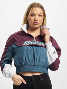 stylische Starter Damen Jacke Reißverschluss Taschen 78 g/m² Blau/Violett/Weiß