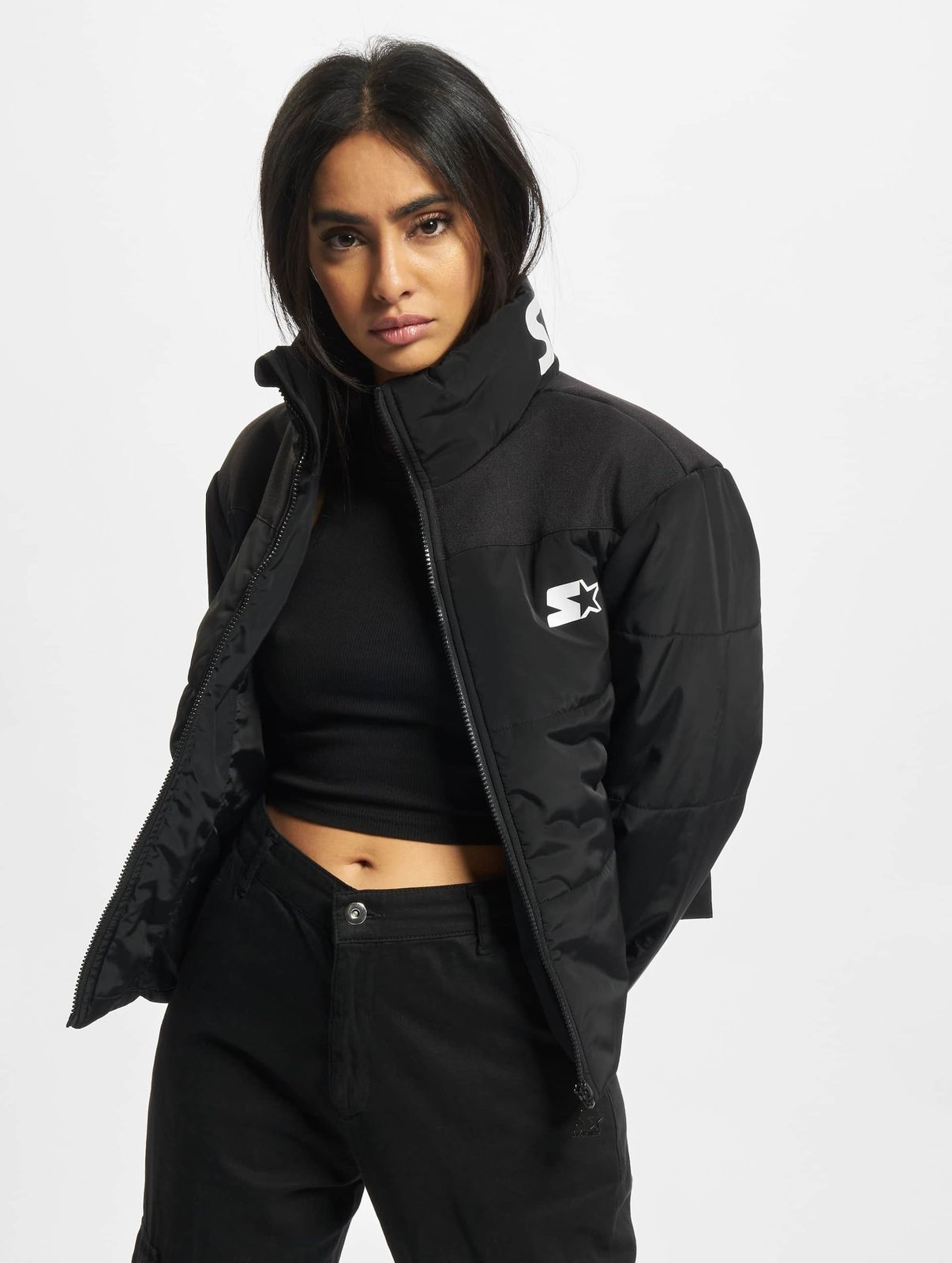 STARTER Damen Jacke Schwarz mit Reißverschlusstaschen