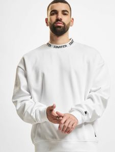 Soft STARTER men's sweatshirt with ribbed cuffs, fleece, 300 g/m² with cotton, white