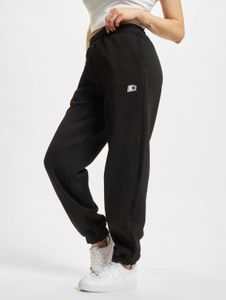 Pantalones modernos de mujer STARTER con cordón ajustable y bolsillos, algodón de 300 g/m², color negro.