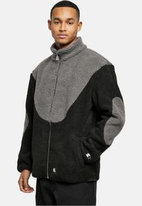Stylish STARTER men's jacket with zippers, pockets, 570 g/m², grey/black
