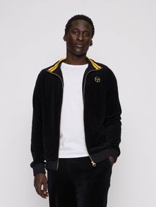 schlichte Sergio Tacchini Herren Jacke Reißverschluss mit Baumwolle Schwarz