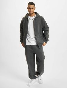 Versatile Urban Classics men's trousers with drawstring and zipper, 380 g/m² cotton, anthracite