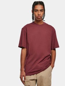 sportliches URBAN CLASSICS Herren T-Shirt Oversize 180 g/m² mit Baumwolle Bordeaux-Rot