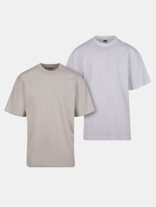 bequemes Urban Classics Herren T-Shirt 180 g/m² mit Baumwolle Beige/Weiß