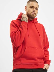 lässiger Urban Classics Herren Hoodie Rippbündchen Kapuze 380 g/m² mit Baumwolle Rot