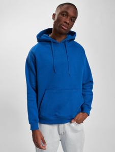 moderner Urban Classics Herren Hoodie Rippbündchen Kapuze 380 g/m² mit Baumwolle Blau