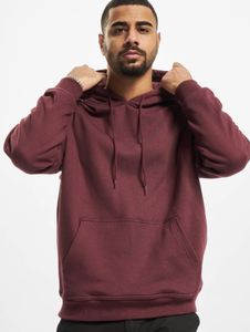weicher URBAN CLASSICS Herren Hoodie Kordelzug Rippstrick 380 g/m² mit Baumwolle Bordeaux-Rot