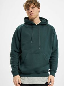 lässiger Urban Classics Herren Hoodie Kordelzug Rippstrick 380 g/m² mit Baumwolle Grün