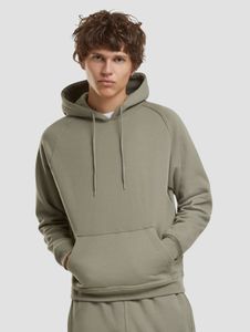 Soft URBAN CLASSICS men's hoodie with ribbed cuffs and hood, 380 g/m² cotton, green