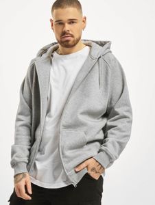 Modern URBAN CLASSICS men's hoodie with ribbed cuffs and hood, 380 g/m² cotton, grey