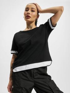 Modern Urban Classics women's T-shirt, mesh, 240 g/m² with cotton, black/white
