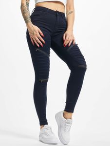 moderne Urban Classics Damen Jeans Skinny Fit Stretch Reißverschluss mit Baumwolle Blau