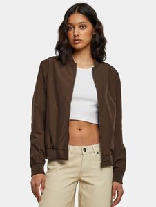 schlichte Urban Classics Damen Jacke Reißverschluss 78 g/m² Braun