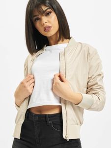 funktionale Urban Classics Damen Jacke Reißverschluss Rippbündchen 78 g/m² Beige