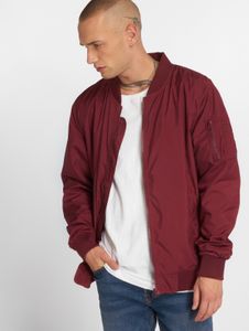 lässige URBAN CLASSICS Herren Jacke Reißverschluss Taschen 78 g/m² Rot