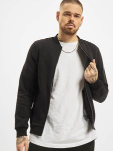 stylische Urban Classics Herren Jacke Reißverschluss Rippbündchen 300 g/m² mit Baumwolle Schwarz