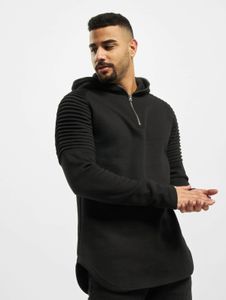 lässiger Urban Classics Herren Hoodie Rippbündchen Kapuze 280 g/m² mit Baumwolle Schwarz