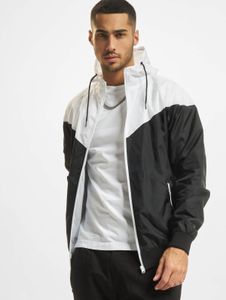 Casual URBAN CLASSICS men's jacket with zip and hood, 75 g/m², black/white
