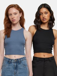 Camiseta elástica de mujer Casual Urban Classics, 180 g/m², algodón, azul/negro