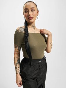 bequemes Urban Classics Damen T-Shirt Stretch 180 g/m² mit Baumwolle Khaki
