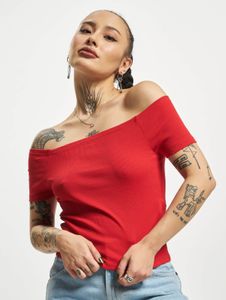 Comoda t-shirt elasticizzata da donna Urban Classics, 180 g/m², cotone, rossa