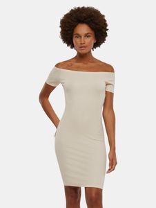 modisches Urban Classics Damen Kleid Stretch 180 g/m² mit Baumwolle Ecru-Weiß